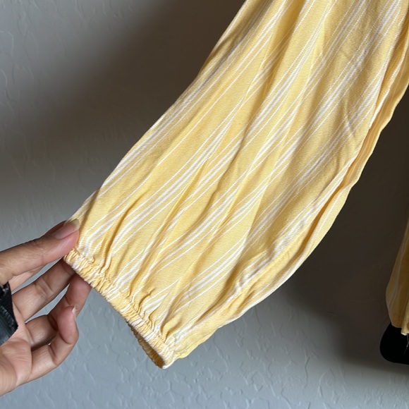 TIME AND TRUE Yellow Woven Peplum long sleeve Blouse/Top Size L (12-14) - Picture 9 of 14